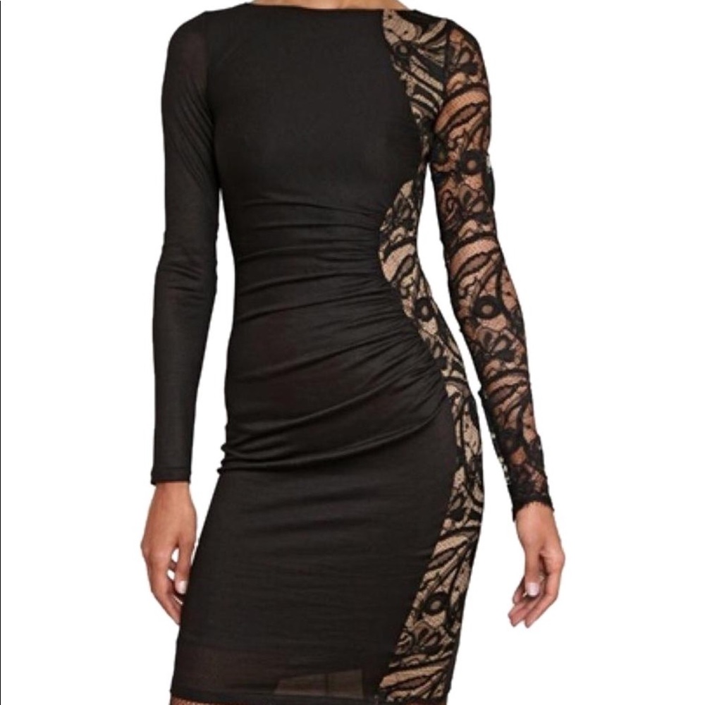 EMILIO PUCCI Black And Nude Lace Panel Size 4